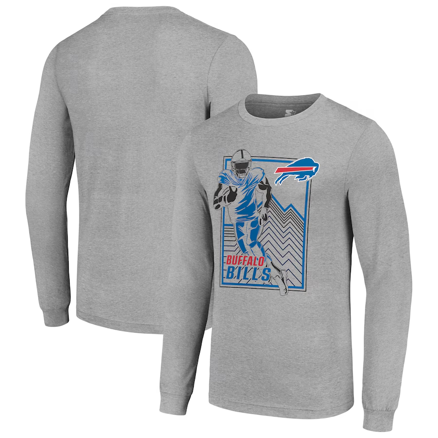 Men Buffalo Bills grey 2024 NFL Long sleeve T Shirts->nfl t-shirts->Sports Accessory